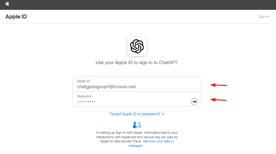 Chat GPT Account with Apple ID